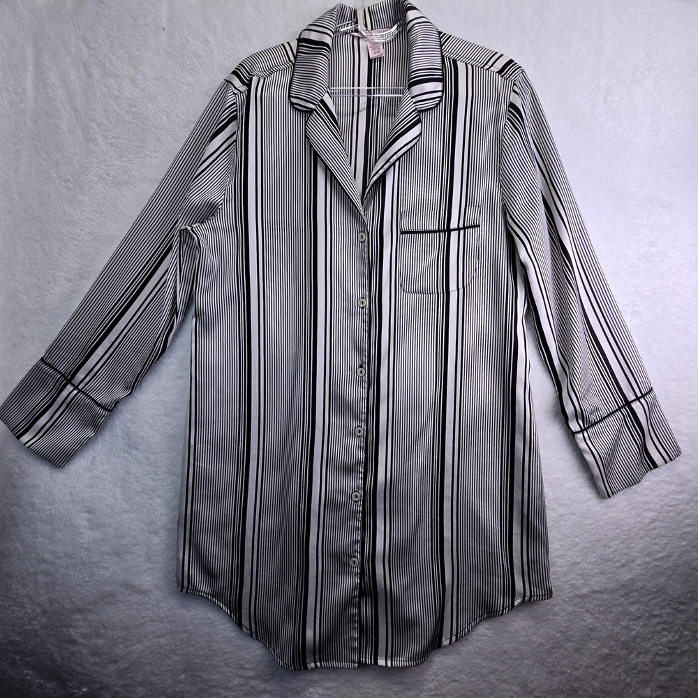 Victorias Secret Long Sleeve Pajama Top Nightgown Shirt‎ Small Oversized Luxury